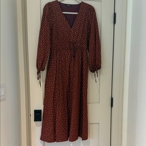 Madewell Sophia tie-front midi dress in Teaberry floral size S
